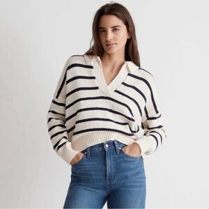 Madewell Dedham Polo Sweater in Stripe